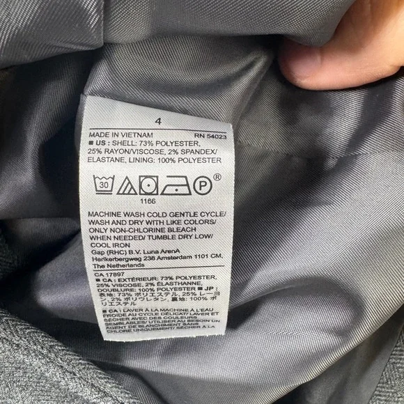 Banana Republic Women's Gray Herringbone Blazer Jacket Size 4 - Picture 6 of 8